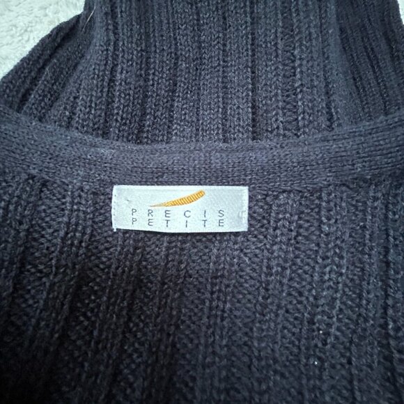 Vintage Precis Petite Small Black/Red Plaid Cable-Knit V-Neck Sweater Vest Wool - Picture 3 of 9